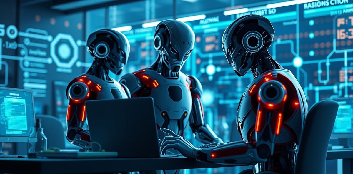 AI agents working together in a digital environment