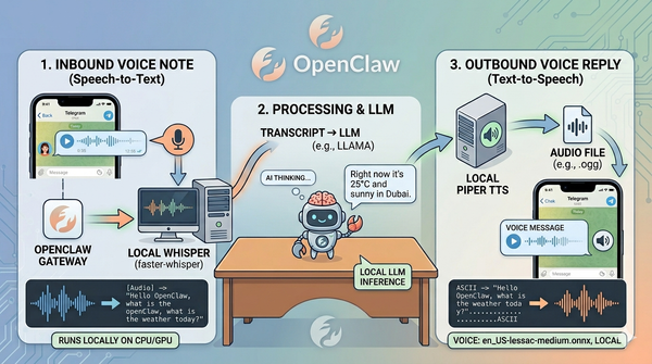 Voice Notes in OpenClaw with Local Whisper + Piper