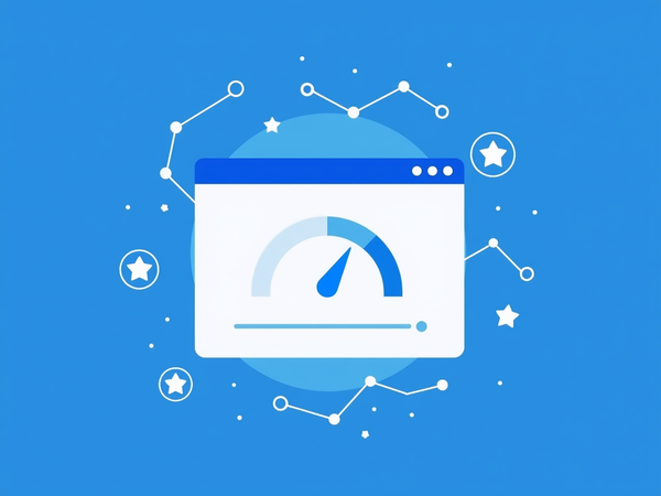 Baseline-first development concept: browser window with API baseline gauge and floating web platform features