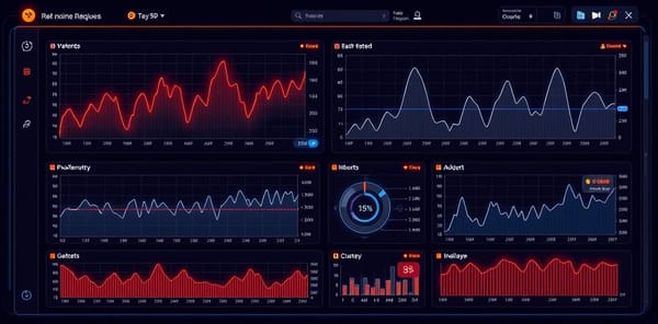Dashboard showing independent real-time data panels updating separately, representing signals-based reactivity in modern frontend frameworks